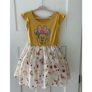 Disney Minnie Mouse Yellow & white Toddler Girl dress. size 2T great con…